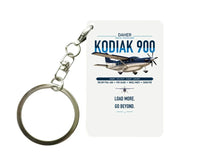 Thumbnail for Daher Kodiak 900 design on white designed key chain, double-side print