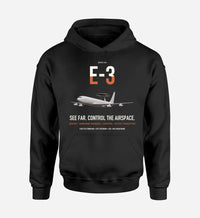 Thumbnail for E-3 Sentry AWACS design on black double-side hoodie, single-side print