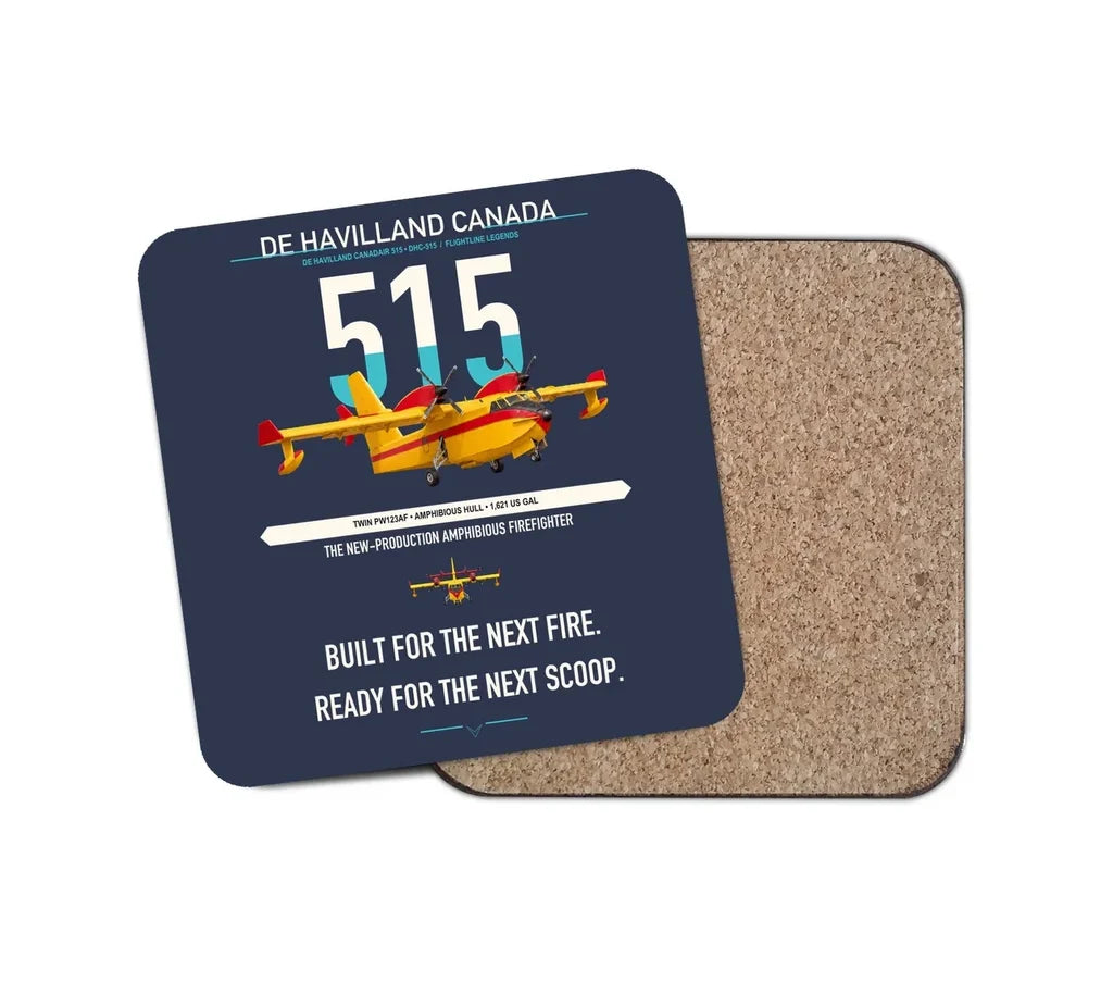 De Havilland Canadair 515 design on navy blue 1 piece coaster