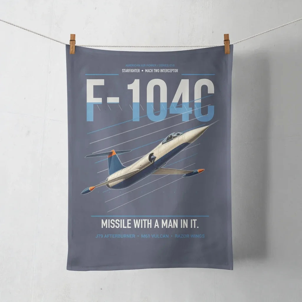 F-104C Starfighter design on navy blue towel