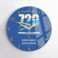 Thumbnail for Boeing 720B design on blue no frame wall clock