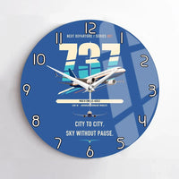 Thumbnail for Boeing 737 MAX 8 design on blue no frame wall clock