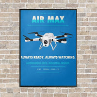 Thumbnail for Percepto Air Max vertical canvas print - framed - turquoise background