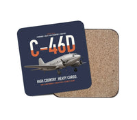 Thumbnail for C-46D Commando design on navy blue 1 piece coaster
