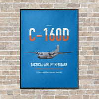 Thumbnail for Transall C-160D vertical canvas print - framed - turquoise background
