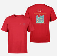 Thumbnail for Ramón Villeda Morales International Airport (SAP) design printed on red double-side t-shirt