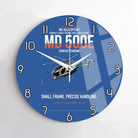 Thumbnail for MD Helicopters MD 500E design on blue no frame wall clock