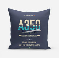 Thumbnail for Airbus A350-1000ULR design on navy blue pillow