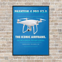 Thumbnail for DJI Phantom 4 Pro V2.0 vertical canvas print - framed - turquoise background