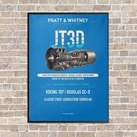 Thumbnail for JT3D vertical canvas print - framed - turquoise background