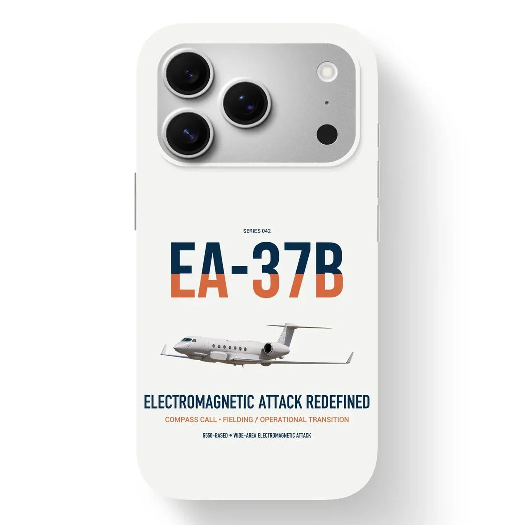 EA-37B Compass Call design on white magsafe iphone case, for iPhone 17 Pro