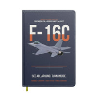 Thumbnail for F-16C Fighting Falcon See All Around Turn Inside design on navy blue notebook