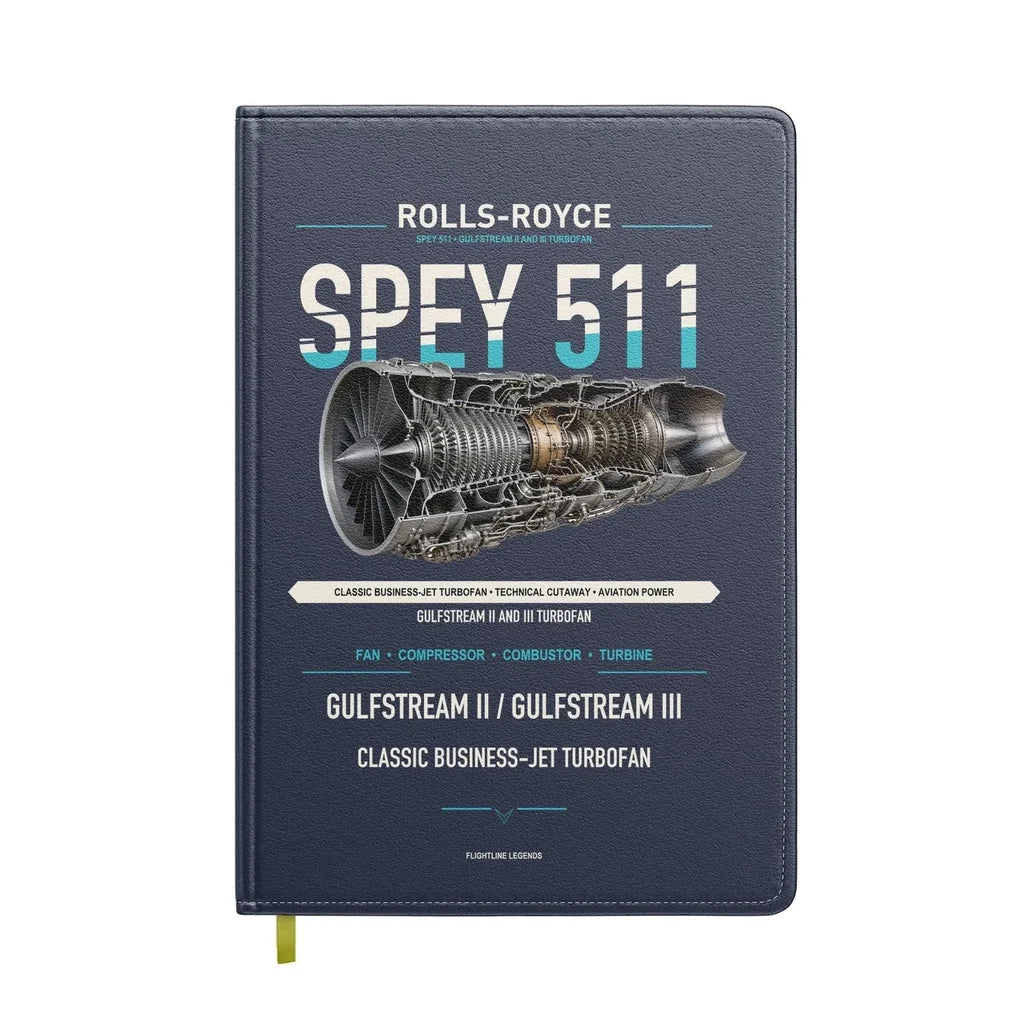 SPEY 511 design on navy blue notebook