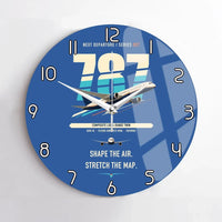 Thumbnail for Boeing 787-9 Dreamliner design on blue no frame wall clock