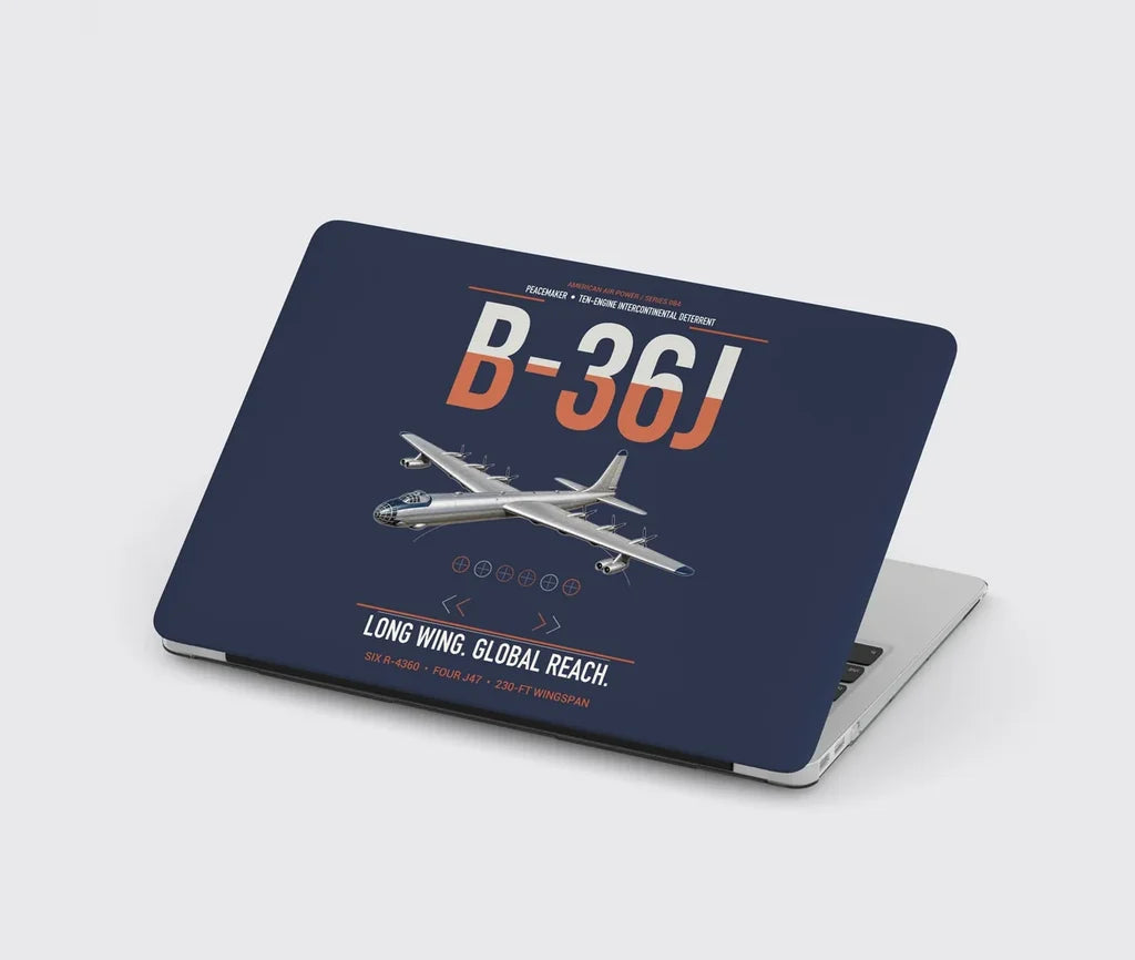 B-36J Peacemaker design on navy blue MacBook case
