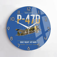 Thumbnail for P-47D Thunderbolt Razorback design on blue no frame wall clock