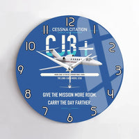 Thumbnail for Cessna Citation CJ3+ design on blue no frame wall clock