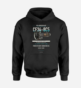 Single-Side Printing — GE Aerospace CF34-8C5 Engine Double-Side Hoodie