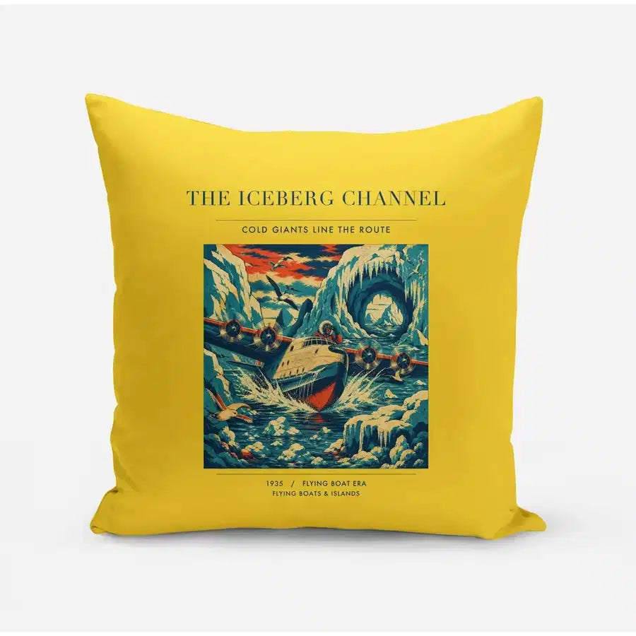 VINTAGE G4276 - The Iceberg Channel - Designed Pillows design on yellow
