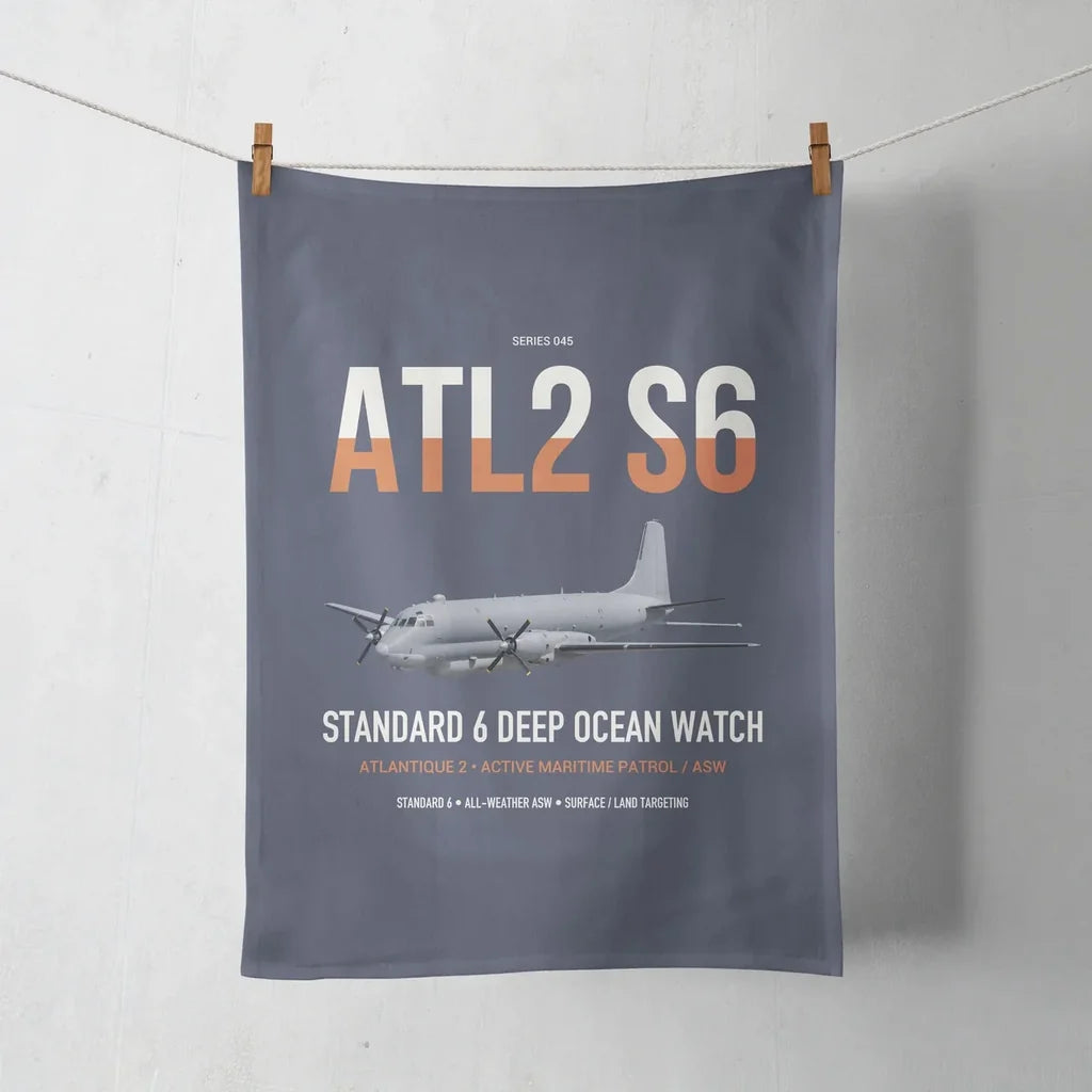 Atlantique 2 Standard 6 design on navy blue towel