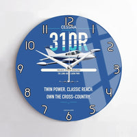 Thumbnail for Cessna 310R design on blue no frame wall clock