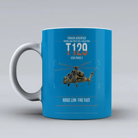 Thumbnail for Turkish Aerospace T129 ATAK Phase 2 design on turquoise ceramic mug, double-side print