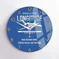 Thumbnail for Cessna Citation Longitude design on blue no frame wall clock