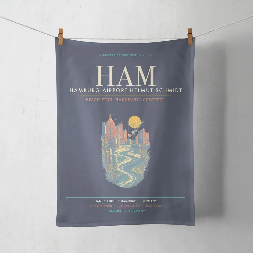 Hamburg Airport Helmut Schmidt HAM - Elbe Brick Tide Signal - Navy Blue