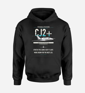 Single-Side Printing — Cessna Citation CJ2+ Double-Side Hoodie