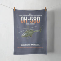 Thumbnail for Bell OH-58D Kiowa Warrior design on navy blue towel