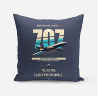 Thumbnail for Boeing 707-320C design on navy blue pillow
