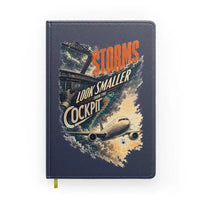 Thumbnail for Storms Look Smaller From The Cockpit design on navy blue notebook