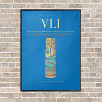 Thumbnail for Bauerfield International Airport VLI — Port Vila vertical canvas print - framed - turquoise background