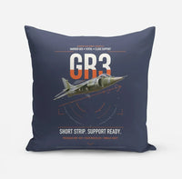 Thumbnail for Hawker Siddeley Harrier GR3 design on navy blue pillow