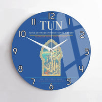 Thumbnail for Tunis-Carthage International Airport (TUN) design on blue no frame wall clock