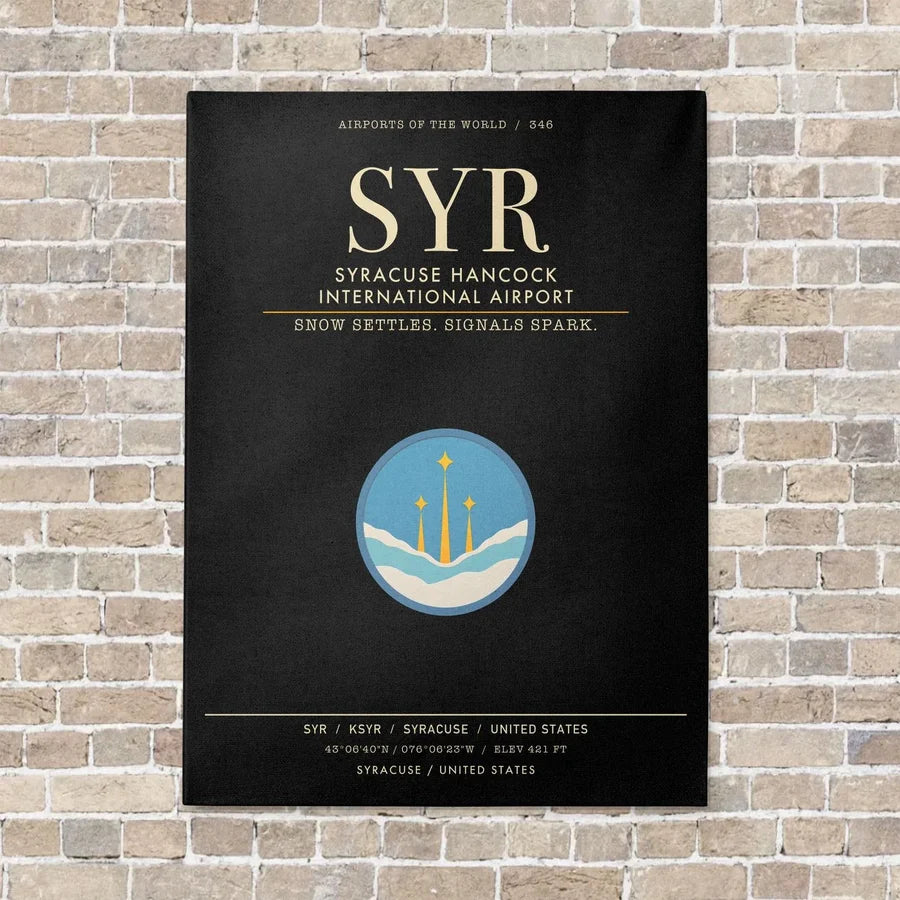 Syracuse Hancock International Airport SYR - Canvas Framed - Black