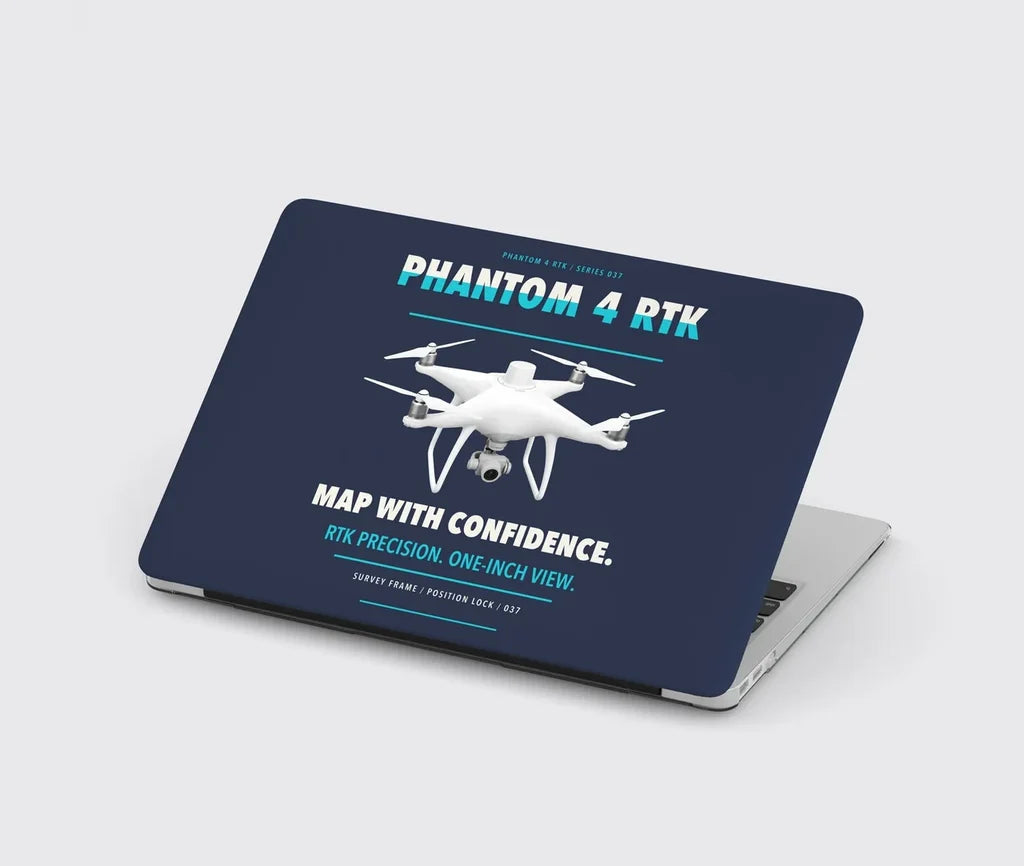 DJI Phantom 4 RTK design on navy blue MacBook case
