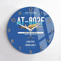 Thumbnail for Air Tractor AT-802F design on blue no frame wall clock