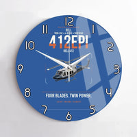 Thumbnail for Bell 412EPI design on blue no frame wall clock