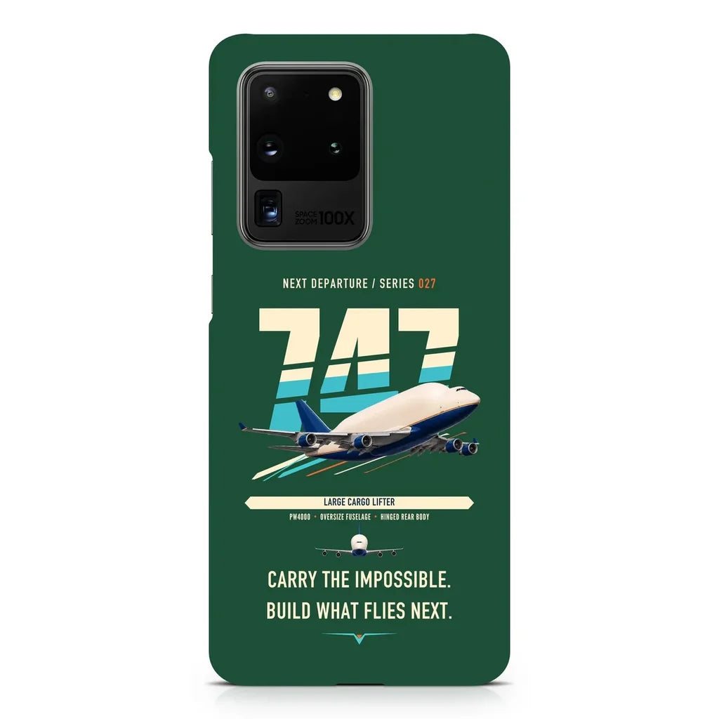 Boeing 747-400 Dreamlifter design on samsung case - dark green
