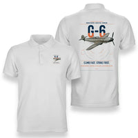 Thumbnail for Messerschmitt Bf 109G-6 design on white double-side polo t-shirt, double-side print