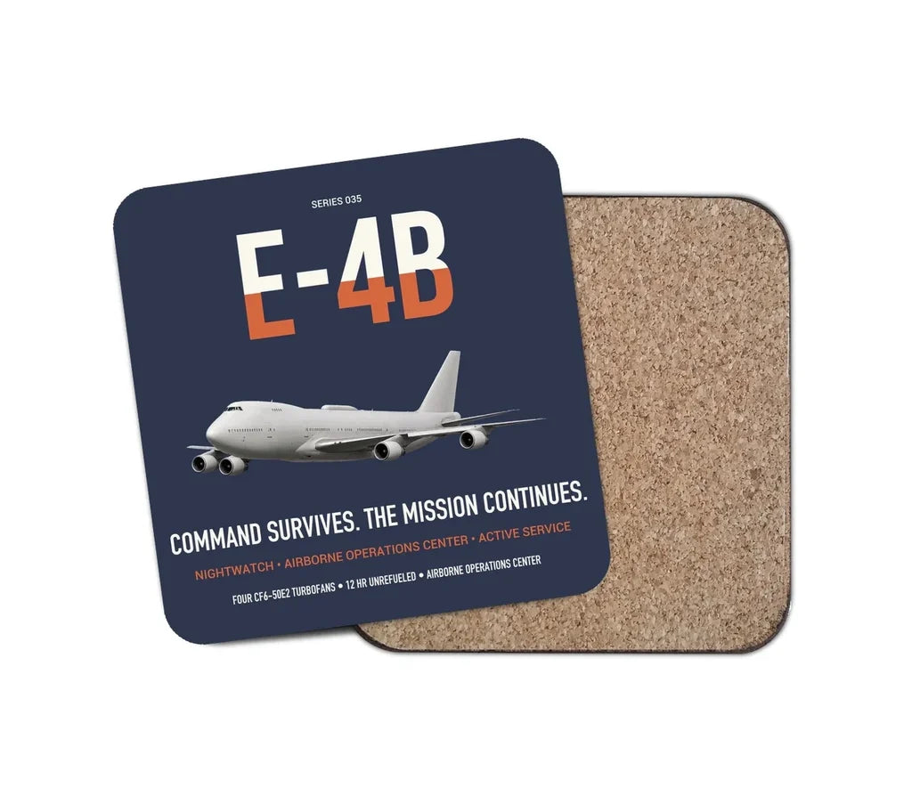 E-4B Nightwatch design on navy blue 1 piece coaster