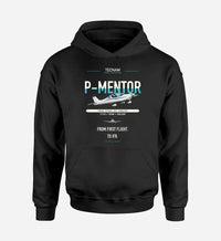 Thumbnail for Tecnam P-Mentor design on black double-side hoodie, single-side print
