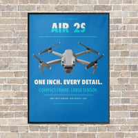 Thumbnail for DJI Air 2S vertical canvas print - framed - turquoise background