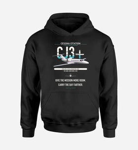 Single-Side Printing — Cessna Citation CJ3+ Double-Side Hoodie