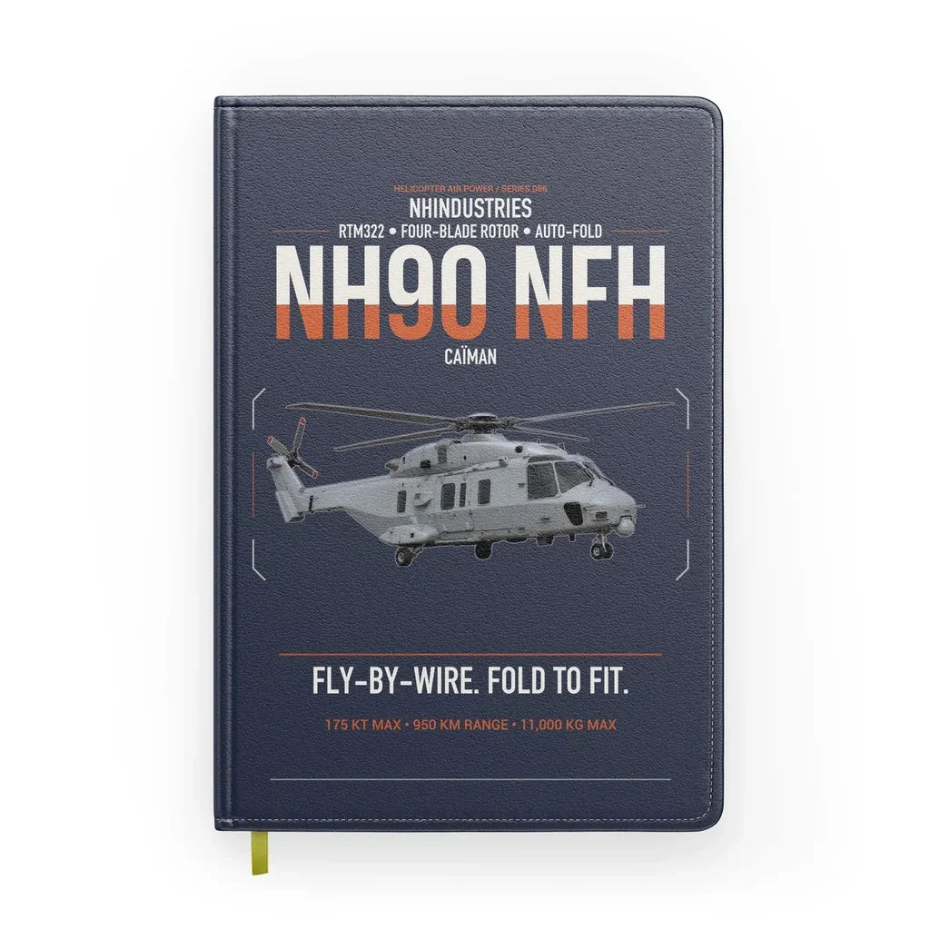 NHIndustries NH90 NFH Caïman design on navy blue notebook