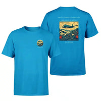 Thumbnail for VINTAGE G4342 - The Tea Terrace Overflight - Double-Side T-Shirt design on turquoise double side t shirt