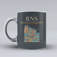 Thumbnail for Rennes–Saint-Jacques Airport (RNS) airport code design on gray ceramic mug