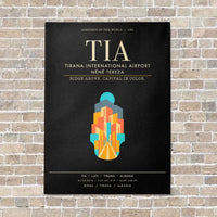 Thumbnail for Tirana International Airport Nene Tereza TIA - Canvas Framed - Black