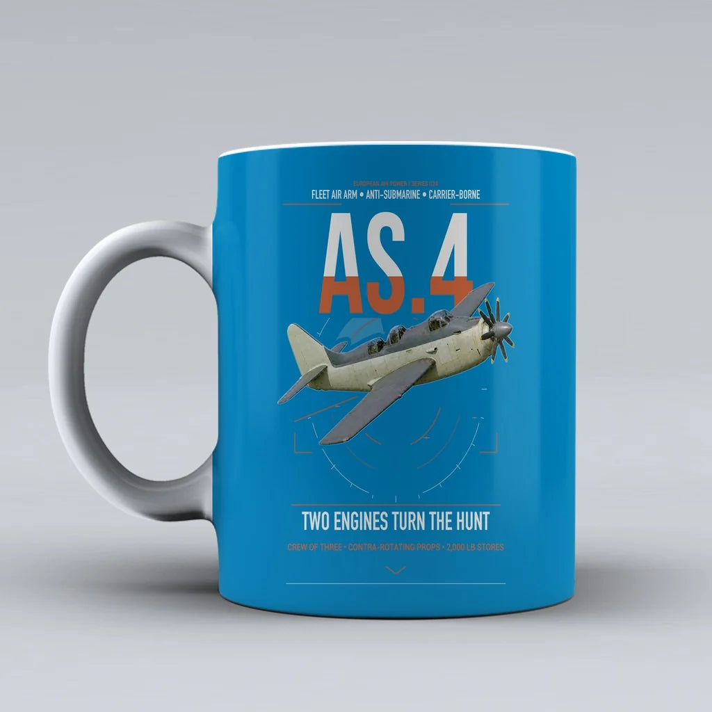 Fairey Gannet AS.4 design on turquoise ceramic mug, double-side print